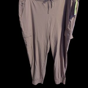 All in Motion Mid Rise Tan Track Pants with Elastic Waistband, NWT